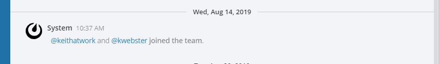Screenshot of Mattermost inside the application what it looks like when someone successfully joins a channel.